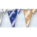 60' Hurricane Style Metallic Pennant Strings (6"x18"-40 Pennants)